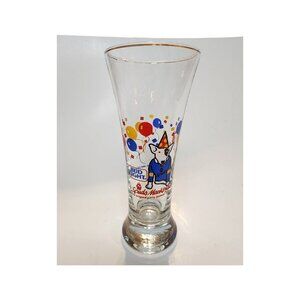 Vintage 1987 Spuds MacKenzie Bud Light Beer Party Animal 7” Tall Glass Pilsner